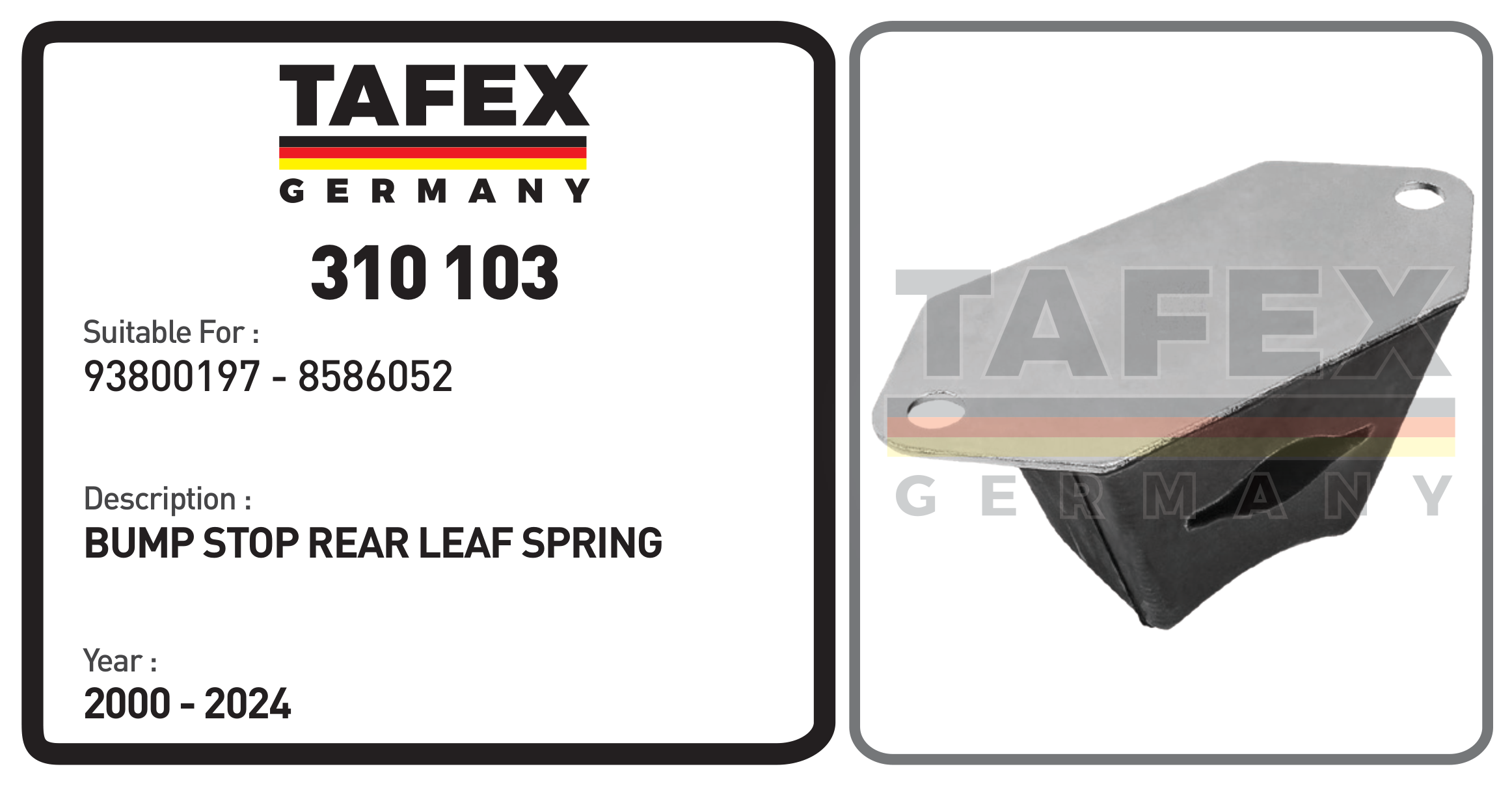 Bump Stop Rear Leaf Spring — TAFEX 310103 product image