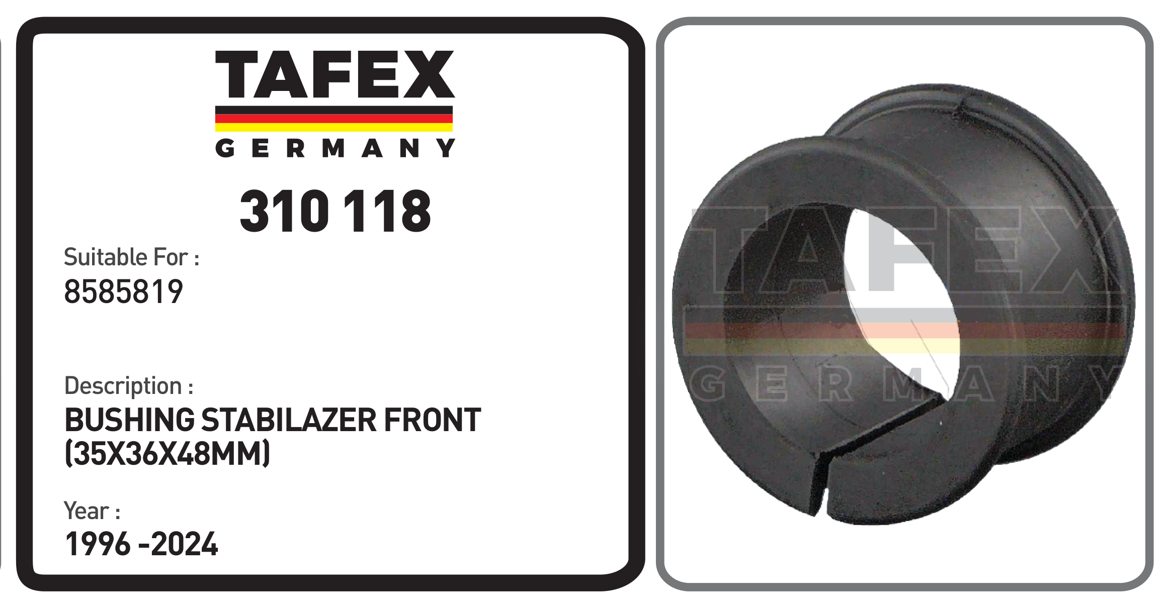 Bushing Stabilizer Front (35x36x48mm) — TAFEX 310118 product image