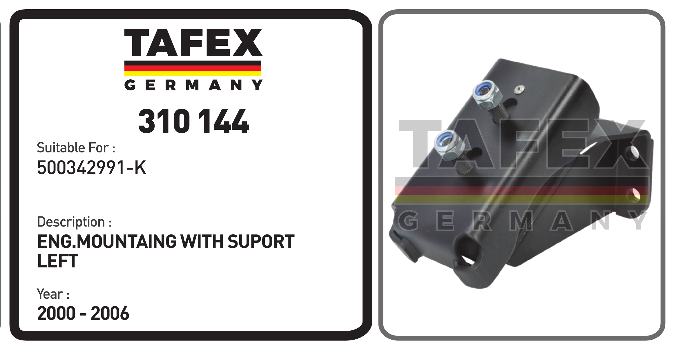 Engine Mounting With Support Left — TAFEX 310144 product image
