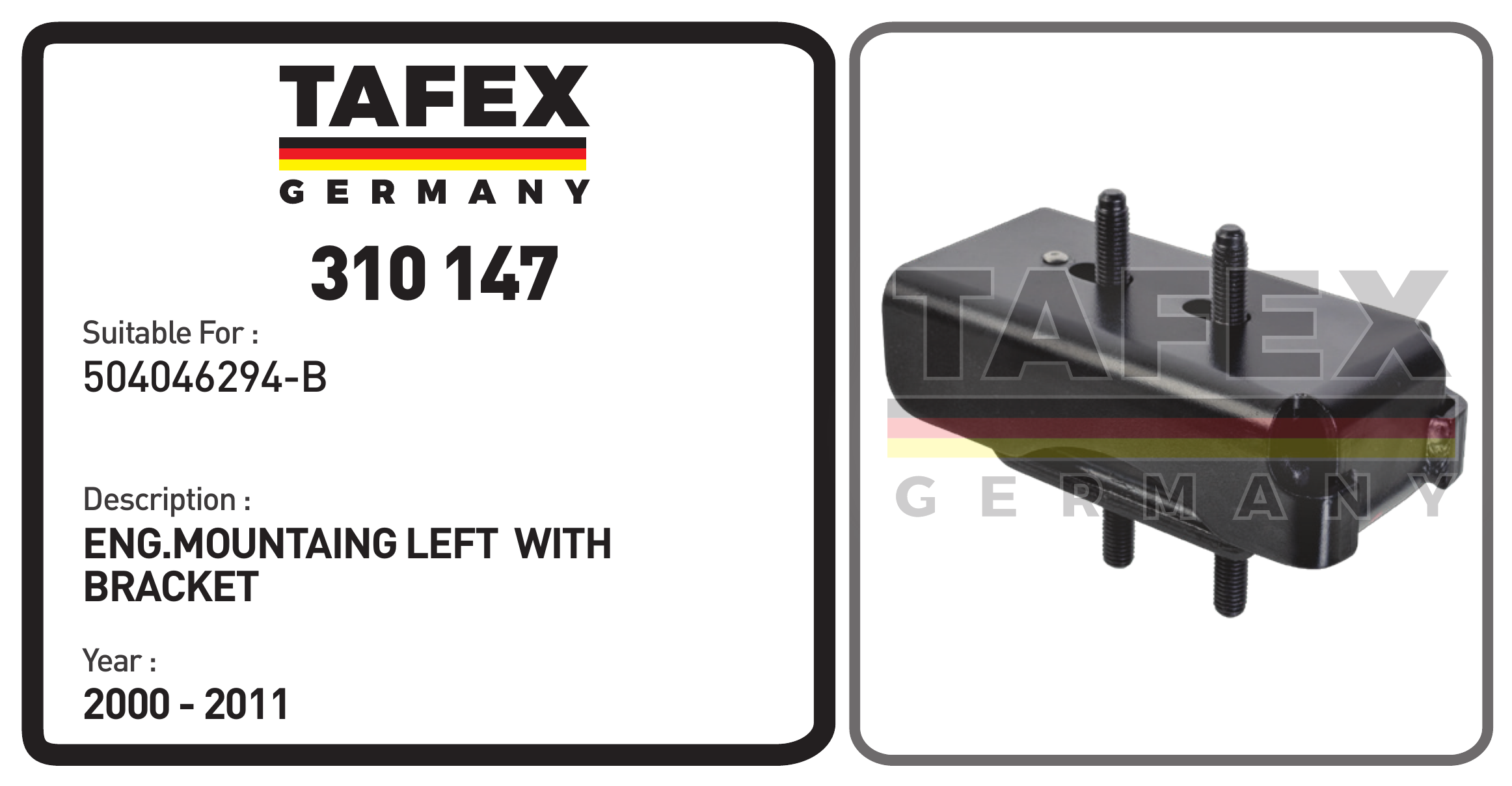 Engine Mounting Left With Bracket — TAFEX 310147 product image