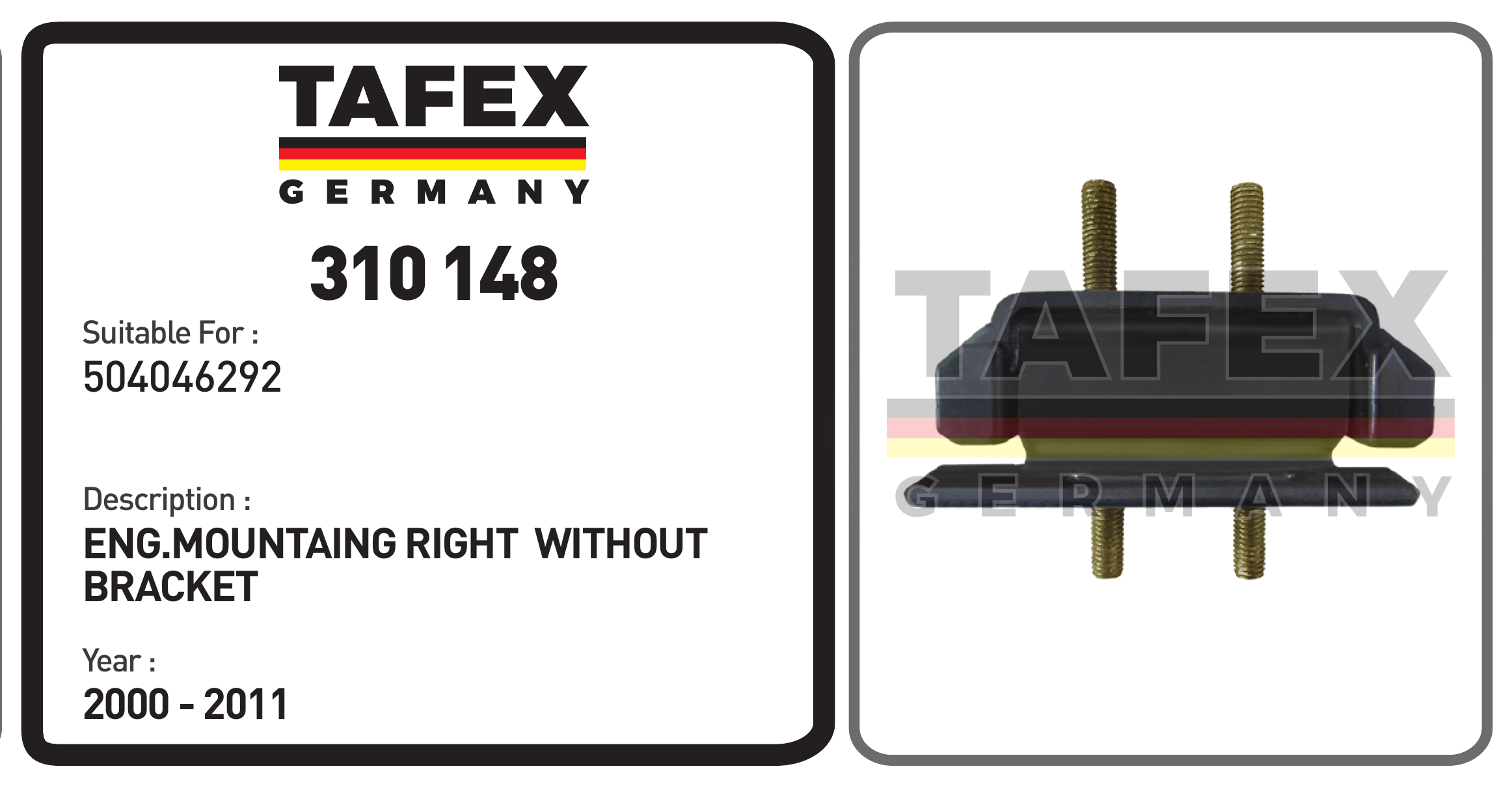 Engine Mounting Right Without Bracket — TAFEX 310148 product image