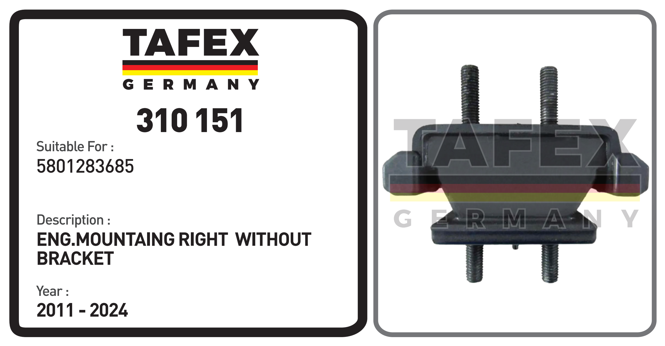 Engine Mounting Right Without Bracket — TAFEX 310151 product image