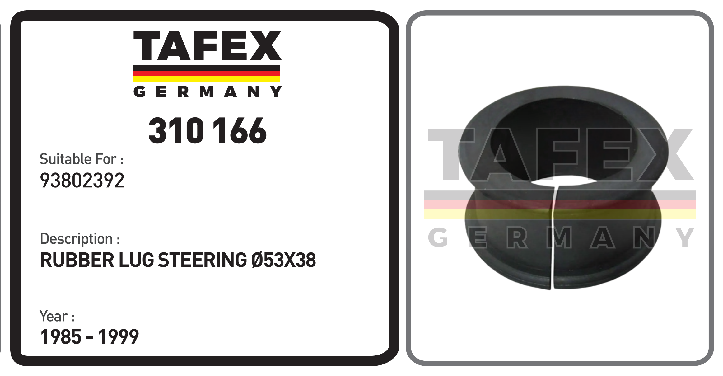 Rubber Lug Steering Ø53x38 — TAFEX 310166 product image