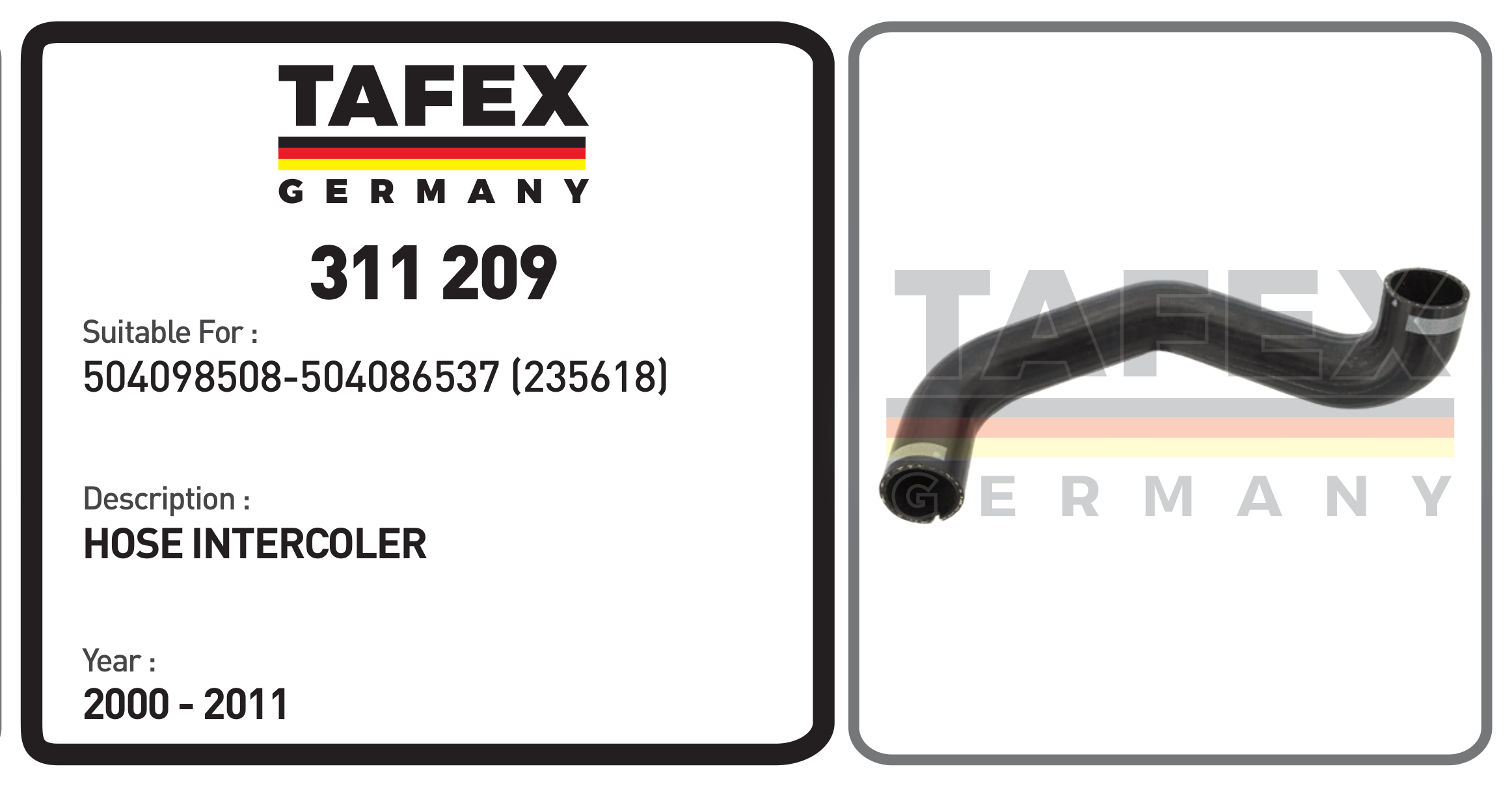 Hose Intercoler — TAFEX 311209 product image