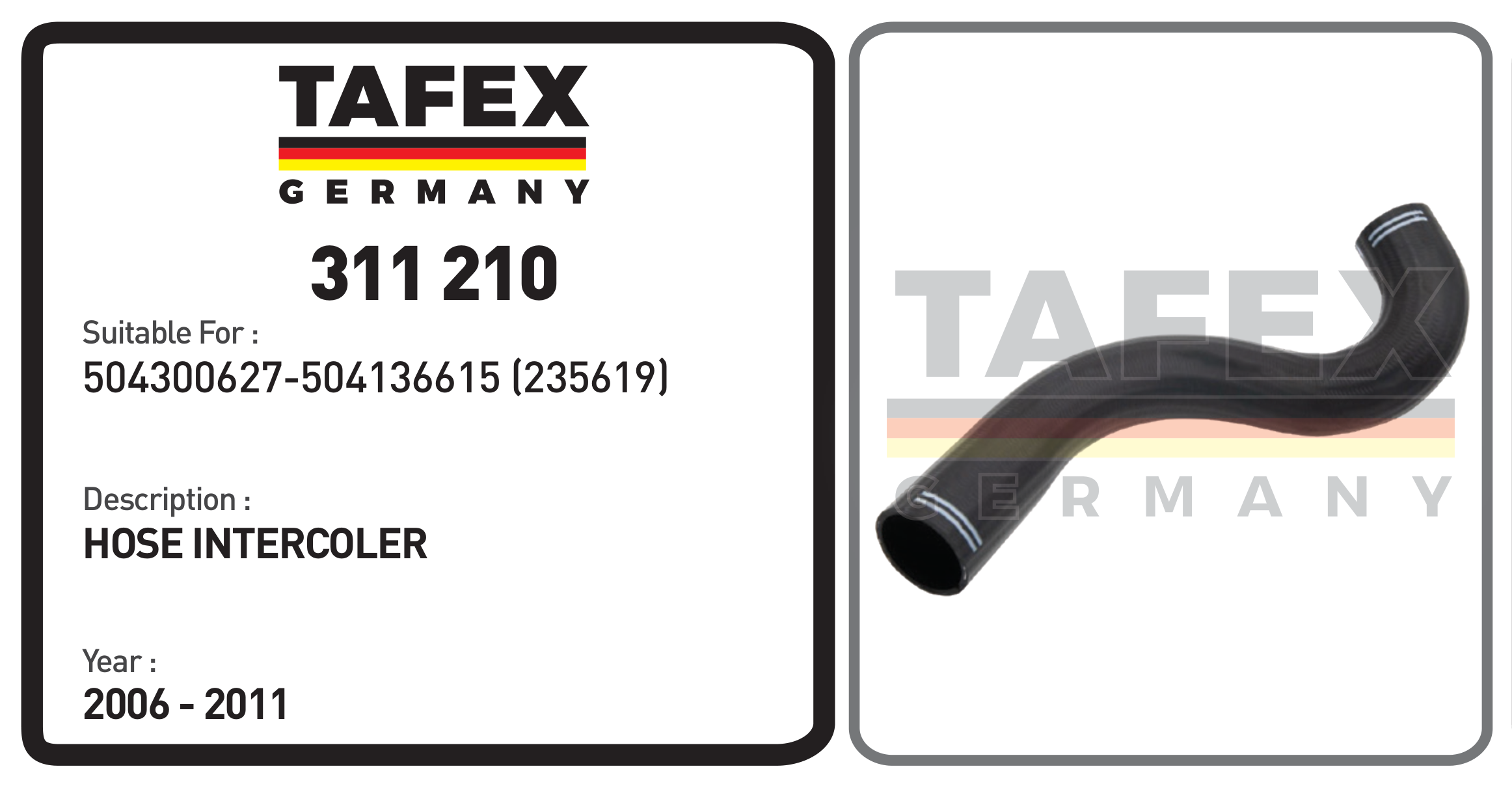 Hose Intercoler — TAFEX 311210 product image