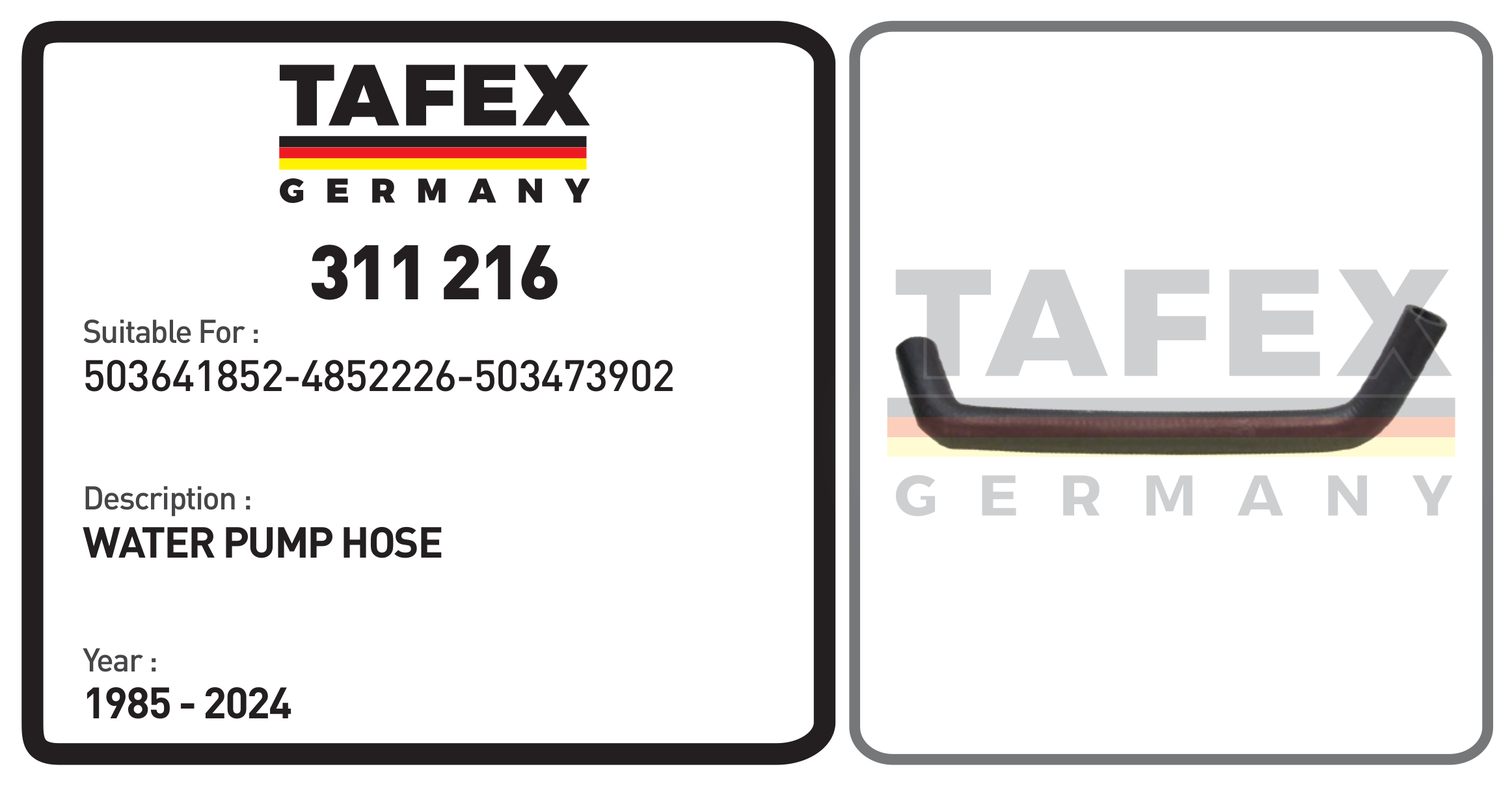 Water Pump Hose — TAFEX 311216 product image