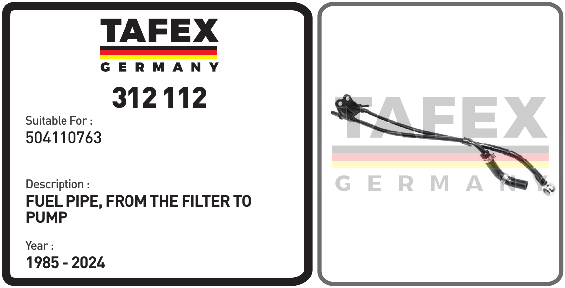 Fuel Pipe, From The Filter To Pump — TAFEX 312112 product image