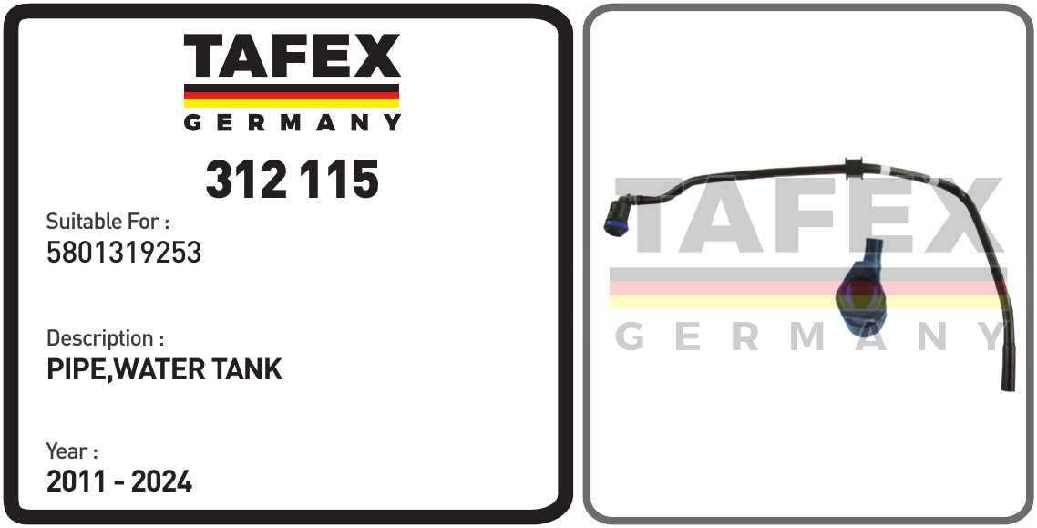 Pipe, Water Tank — TAFEX 312115 product image