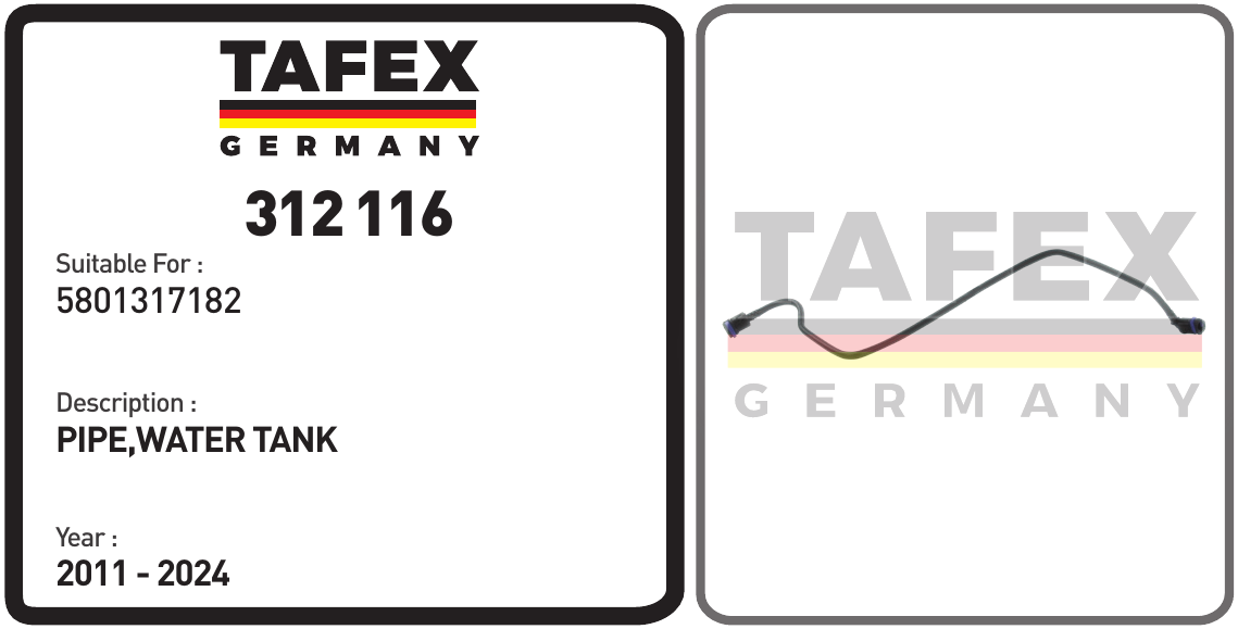 Pipe, Water Tank — TAFEX 312116 product image