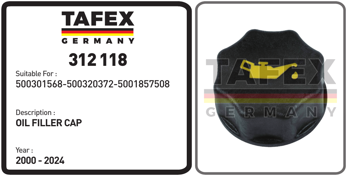 Oil Filler Cap — TAFEX 312118 product image