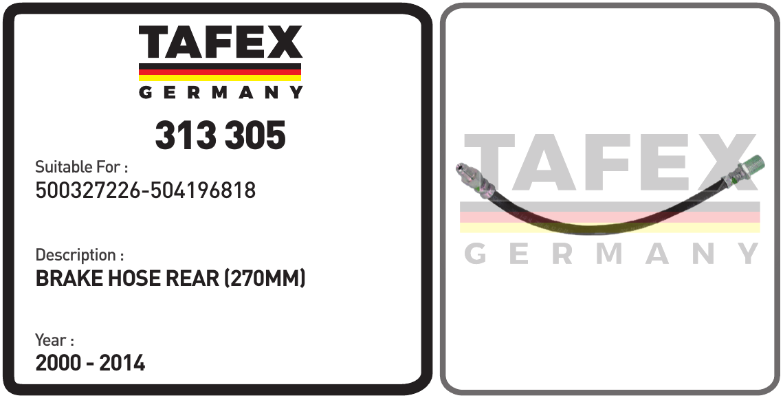 Brake Hose Rear (270mm) — TAFEX 313305 product image