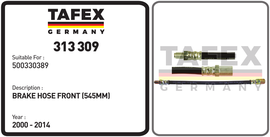 Brake Hose Front (545mm) — TAFEX 313309 product image