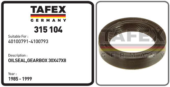 Oilseal, Gearbox 30x47x8 — TAFEX 315104 product image