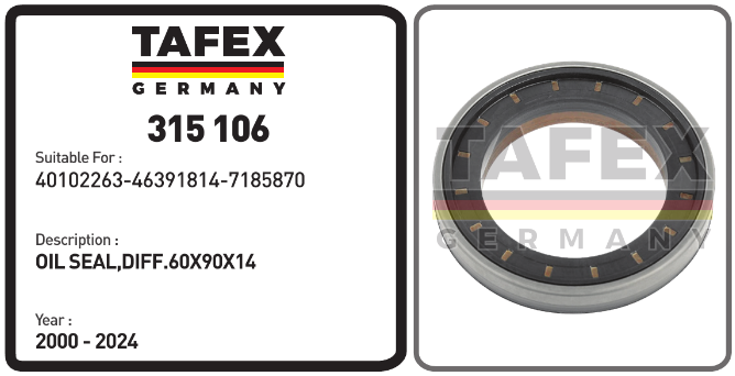 Oil Seal, Diff.60x90x14 — TAFEX 315106 product image