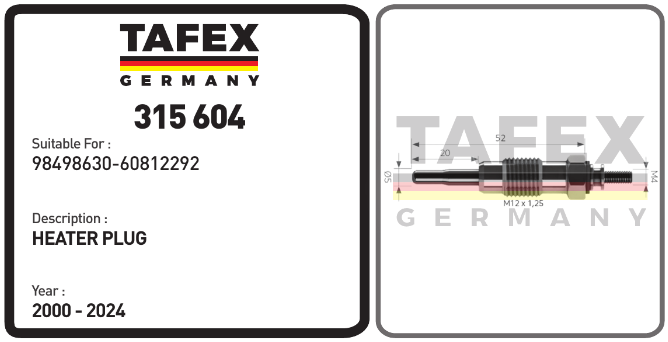 Heater Plug — TAFEX 315604 product image
