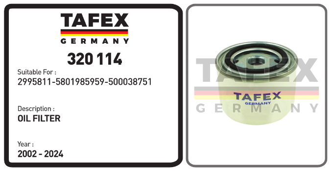 Oil Filter — TAFEX 320114 product image