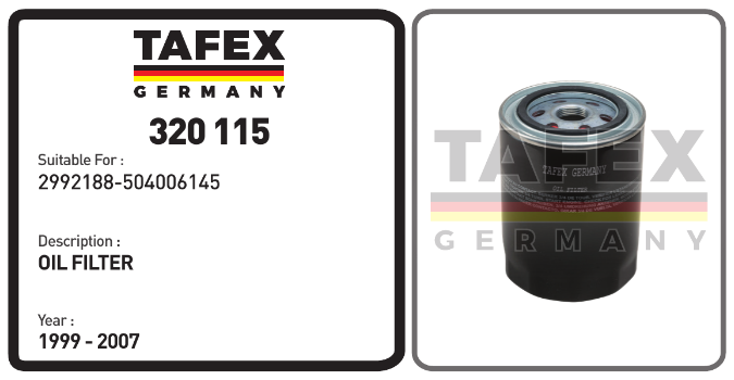 Oil Filter — TAFEX 320115 product image