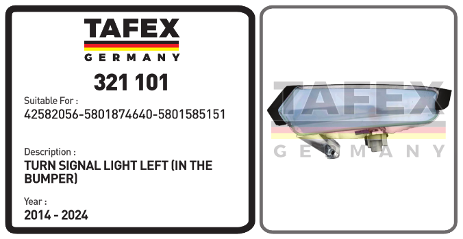 Turn Signal Light Left (In The Bumper) — TAFEX 321101 product image