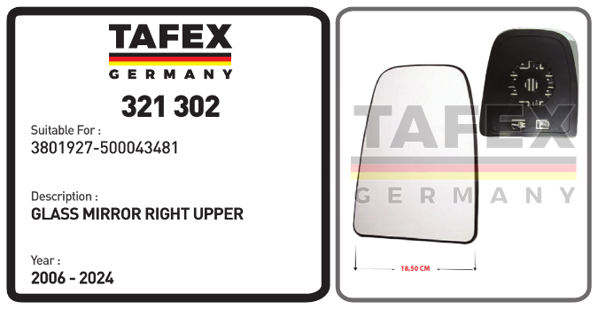 Glass Mirror Right Upper — TAFEX 321302 product image