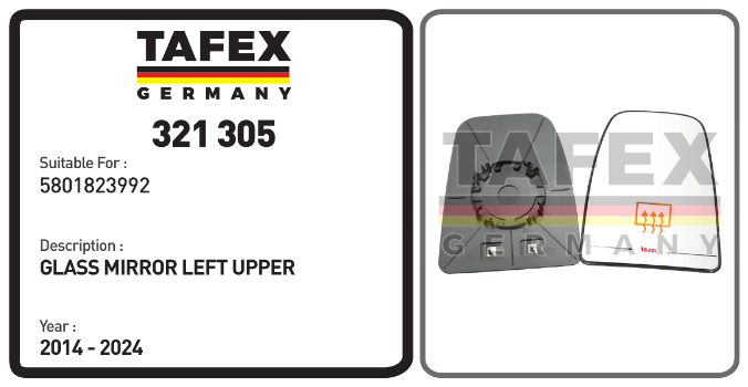 Glass Mirror Left Upper — TAFEX 321305 product image